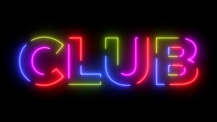 Club colored text. Laser vintage effect. 