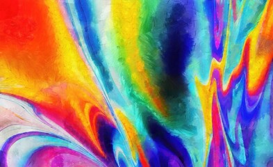 abstract background watercolours painting on canvas. multicolored - 599835553
