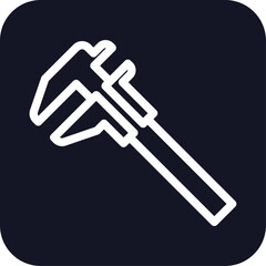 Measure construction icon with black filled line outline style. tool, flat, size, construction, ruler, linear, simple. Vector Illustration