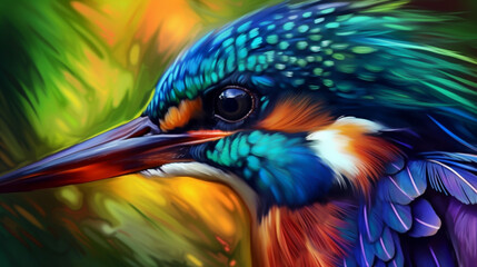 Generative ai illustration of a kingfisher