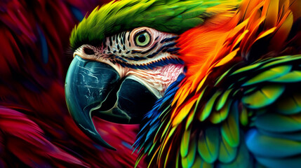Fototapeta premium Generative ai illustration of a parrot