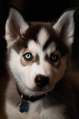 Generative ai illustration of a husky puppy