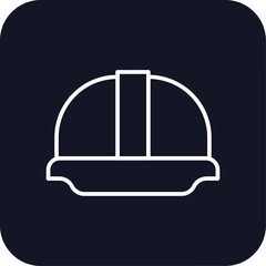 Helmet construction icon with black filled line outline style. hat, work, industrial, protection, design, engineering, professional. Vector illustration