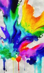abstract watercolor background with grunge brush strokes and splashes - 599836168