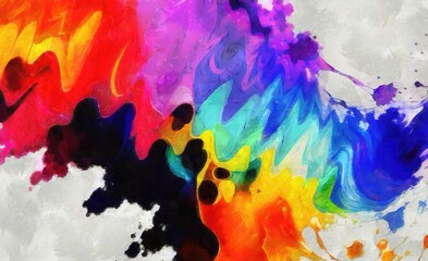 abstract watercolor background with grunge brush strokes and splashes - 599836198