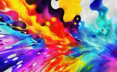 abstract background watercolours painting on canvas with splashes of paint - 599836323