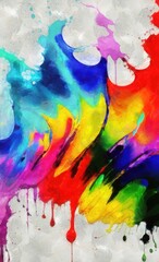 abstract background watercolours painting on canvas with splashes of paint - 599836360