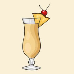 Pina colada cocktail based on pineapple juice
