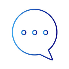 Chat shopping icon with blue gradient outline style. information, online, group, graphic, shape, chatting, line. Vector Illustration