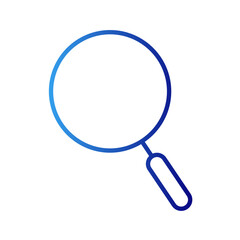 Search shopping icon with blue gradient outline style. internet, lens, set, magnify, tool, seek, discovery. Vector Illustration