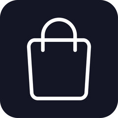 Shopping bag shopping icon with black filled line outline style. commerce, packet, merchandise, mall, empty, packaging, shopper. Vector Illustration