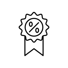 Best price shopping icon with black outline style. commerce, isolated, business, coupon, banner, web, advertising. Vector Illustration