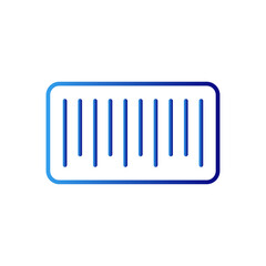 Barcode shopping icon with blue gradient outline style. sale, line, technology, scanning, mobile, business, data. Vector Illustration