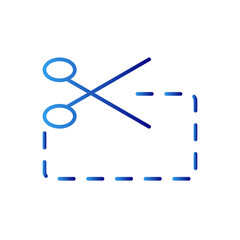 Coupon shopping icon with blue gradient outline style. set, market, flat, concept, web, event, paper. Vector Illustration