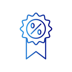 Best price shopping icon with blue gradient outline style. commerce, isolated, business, coupon, banner, web, advertising. Vector Illustration