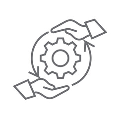 Development information Technology icon with black outline style. leadership, career, bulb, innovation, communication, education, internet. Vector Illustration