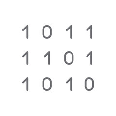 Binary code information Technology icon with black outline style. element, logo, application, bar, black, smartphone, app. Vector Illustration
