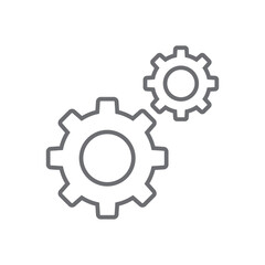 System information technology icon with black outline style. machine, programming, processing, concept, cogwheel, strategy, arrow. Vector Illustration