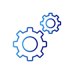 System information technology icon with blue gradient outline style. machine, programming, processing, concept, cogwheel, strategy, arrow. Vector Illustration