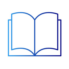 Reading education icon with blue gradient outline style. literature, collection, thin, dictionary, student, novel, logo, reader. Vector Illustration