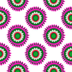 Abstract chamomile flower seamless pattern. Creative floral endless background.