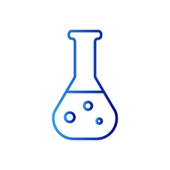 Chemistry education icon with blue gradient outline style. outline, literature, computer, art, technology, logo, laboratory. Vector Illustration