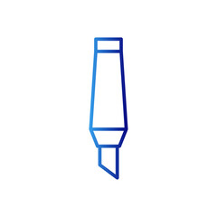 Highlighter education icon with blue gradient outline style. gift, account, art, banner, pink, minimal, outline. Vector Illustration