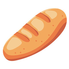 French bread vector cartoon illustration isolated on a white background.