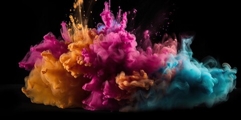 Fototapeta premium AI Generated. AI Generative. Motion graphics illustration of explode splash of color powder. Can be used for background decoration or graphic design. Graphic Art