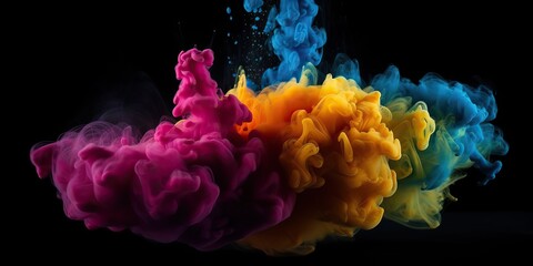 Fototapeta premium AI Generated. AI Generative. Motion graphics illustration of explode splash of color powder. Can be used for background decoration or graphic design. Graphic Art