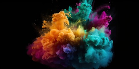 Fototapeta na wymiar AI Generated. AI Generative. Motion graphics illustration of explode splash of color powder. Can be used for background decoration or graphic design. Graphic Art