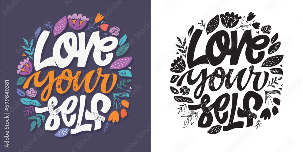 Wall mural Hand drawn motivation lettering quote in modern calligraphy style. Inspiration slogan for print and poster design. Tee design, mug print. Vector