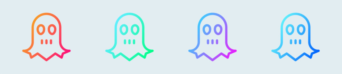 Ghost line icon in gradient colors. Soul signs vector illustration.