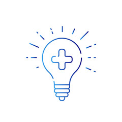 Healthcare digital healthcare icon with blue gradient outline style. lined, insurance, graphic, technology, linear, business, diagnosis. Vector Illustration