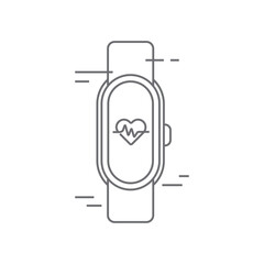 Hand band healthcare digital healthcare icon with black outline style. background, run, accident, bandage, pulse, graphic, plaster. Vector Illustration