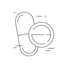 Pils digital healthcare icon with black outline style. template, app, energy, ui, pin, simple, object. Vector Illustration
