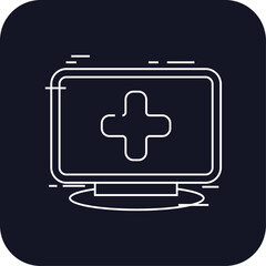 Monitor health tracking digital healthcare icon with black filled line outline style. bracelet, outline, pedometer, screen, medical, calories, activity. Vector Illustration