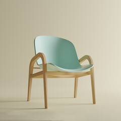 The 3D model render chair design