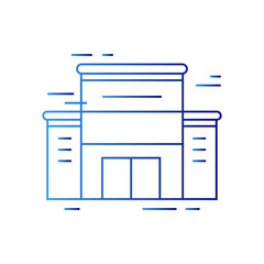 Departement meeting icon with blue gradient outline style. protection, house, element, service, strategy, man, collection. Vector Illustration