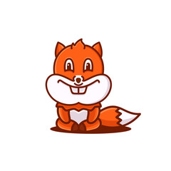 Cute Squirrel Mascot Vector Illustration