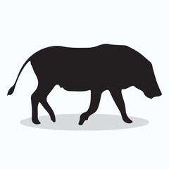 Baby Warthog silhouettes and icons. Black flat color simple elegant Baby Warthog animal vector and illustration.