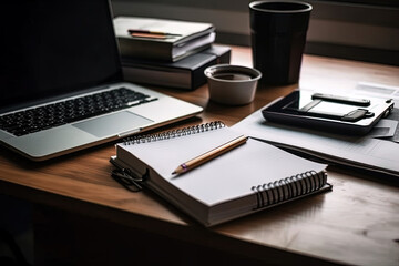 Table with papers with chart and investment graphs, pens, calculators.