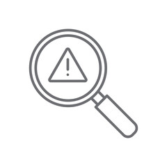 Identify crisis management icon with black outline style. knowledge, zoom, man, scanner, identity, support, scan. Vector Illustration
