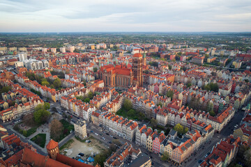 Aerial view of Gdansk old town, Poland
