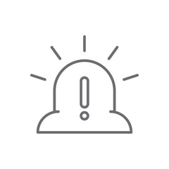 Emergency crisis management icon with black outline style. black, warning, extinguisher, service, outline, flame, phone. Vector Illustration