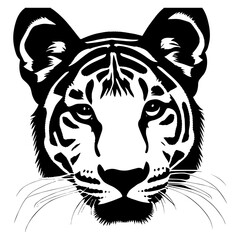 Animal head vector design black and white