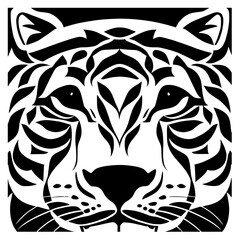 Animal head vector design black and white