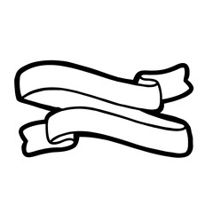 Outline Ribbon banner Black and white 