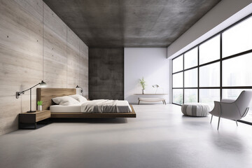 Loft Bedroom with Modern Design, Generative AI