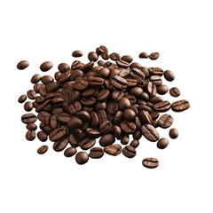 Naklejka premium Coffee beans. Transparent isolated background. AI generated